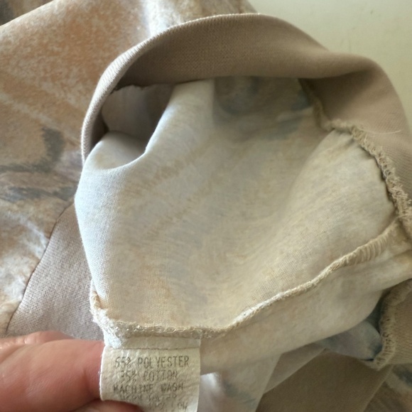 Fulton Street Shirt Works Neutral Print Lightweight 90s Polo Shirt Mens MEDIUM - Picture 7 of 7